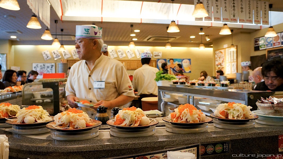 Japanese conveyor belt sushi restaurant
